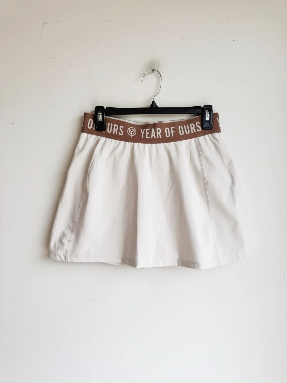 Year of Ours Logo Waistband Skort White Athletic Tennis Golf Skirt Size M